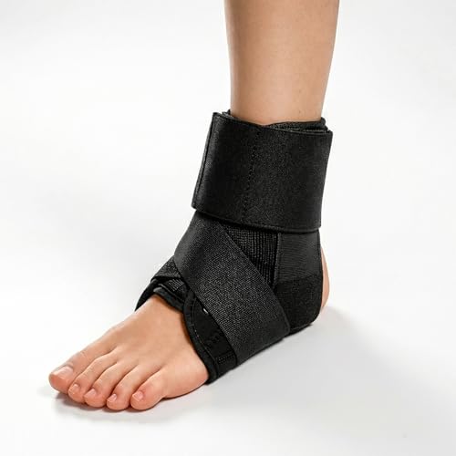 Strong Support Ankle Brace for Women and Men, Dual Spring-Stabilized Lace Up Ankle Support Brace, Figure-8 Wrap, Breathable 4mm Neoprene Ankle Stabilizer for Walking & Recovery, (L) - size: Large