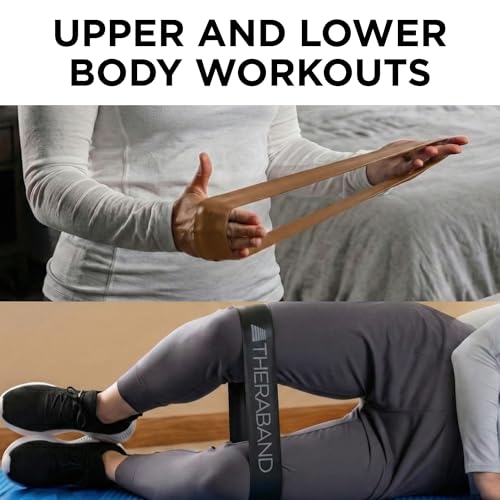 THERABAND Resistance Band Loop Set of 3, Exercise, 12", Black/Silver/Gold - color: Black/Silver/Gold, size: 12 inch