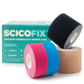 Kinesiology Tape 4 Rolls (2"+1") Dual Width Sports Tape - size: 2IN+1IN