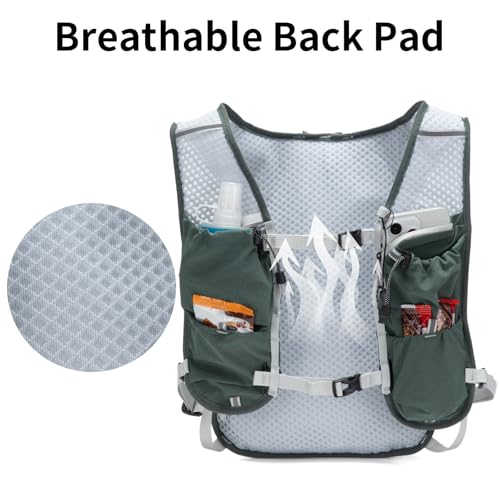 Carey Sten Lightweight Hydration Backpack Running Vest with 1.5L Water Bag - color: Olive green