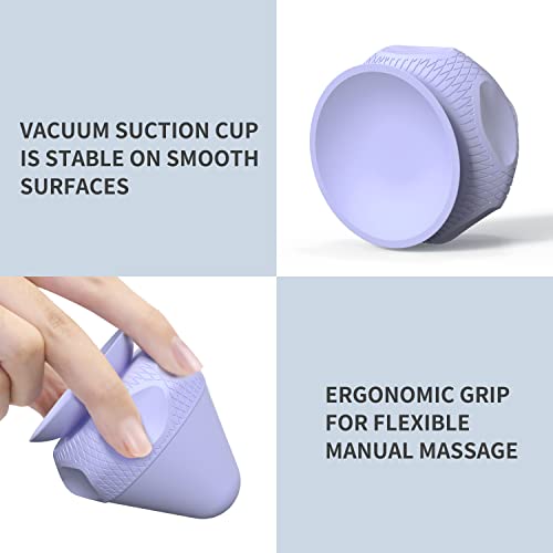Mountable Self-Massage Ball Handfree with Suction Cup,Deep Tissue Back Sore Muscle Knot Massager,Myofascial Release,Manual Massage Balls, Foot Plantar Fasciitis, Back Stress Relief - Purple - color: Purple
