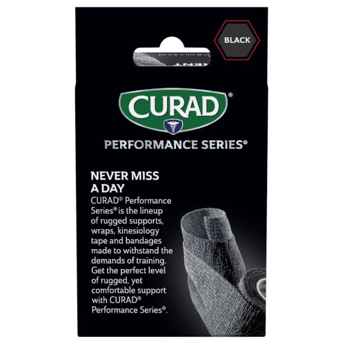 CURAD Performance Self-Adherent Athletic Wrap, 3 in x 5 yds, Black, 3 Rolls - size: 1 Count (Pack of 3)