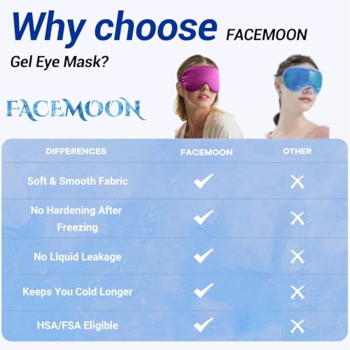 Cooling Eye Mask for Puffy Eyes: Fsa Eligible ltems Hsa, Migraines Headache Fast Relief After Surgery Care Cold Compress, Reusable Face Ice Pack Gel for Dark Circles, Gentle Weighted Sleep Mask Purple - color: Purple