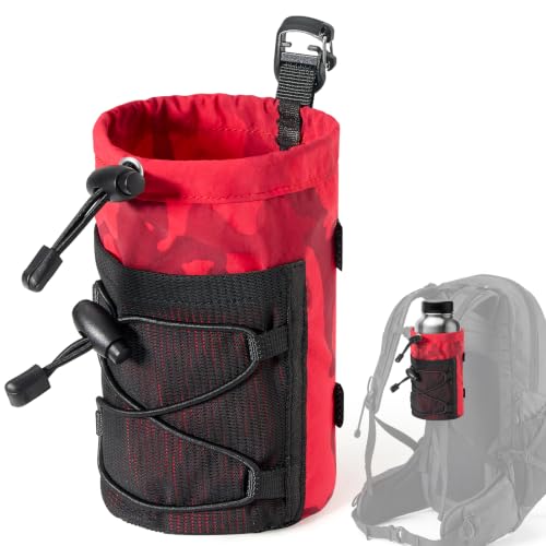 HowFly Water Bottle Holder for Backpack Molle Water Bottle Pouch Bag - color: Red Camo