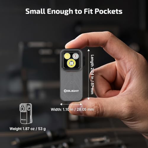 OLIGHT Oclip Pro Rechargeable EDC Clip-on Flashlight, Phantom Squadron - color: Gray