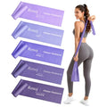 Renoj Pilates Flexbands, 5-Pack Latex-Free Resistance Bands Set – Exercise Bands for Pilates, Yoga, Stretching & Physical Therapy | Home Gym Equipment for Women & Men - color: Purple