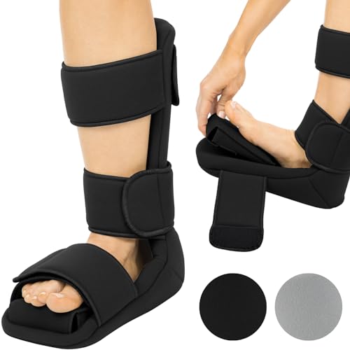 Vive Plantar Fasciitis Night Splint Plus Trigger Point Stretch Wedges - color: Black, size: Large