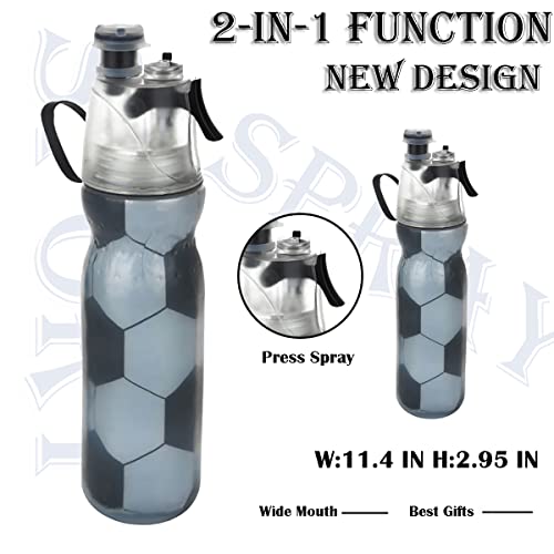 Sport Insulated Water Bottles - BPA-Free, Personalized Soccer Water Bottle - Help You Cool Down Quickly & Quench Thirst,Kids Water Bottle School Bike Squeeze Bottle for Gym Running (Football) - color: Football