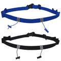 2Pcs Race Number Belt Race Bib Belts with 6 Energy Gel Loops for Marathon Triathalon Running No Safety Pins Required (Black/Blue) - color: Black&blue