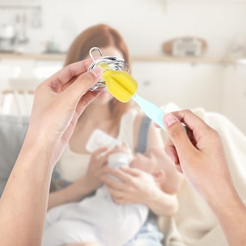 4Pcs Bottle Brush Sponge, Bottle Sponge Brush Cleaner(4Pcs+2Nipple Brushes) - color: Multicolor(4pcs+2 Nipple Brush)