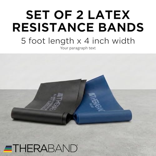 THERABAND Resistance Bands Set, Elastic Bands for Exercise & Physical Therapy, Strength Training for Upper & Lower Body Fitness - size: Advanced - 2 Pack, style: Latex