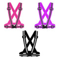 3Packs Reflective Running Vest, Adjustable Elastic Straps 360°High Visibility for Outdoor Walking, Jogging - color: Color 8