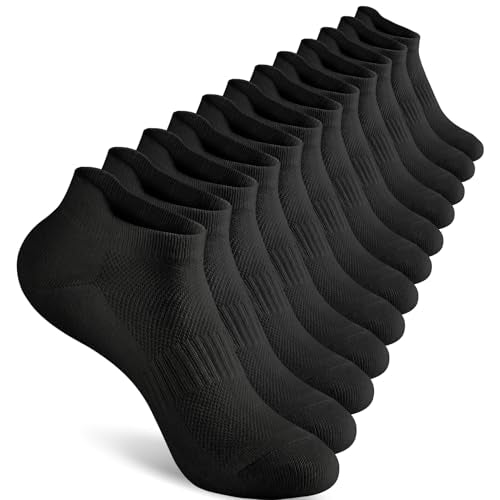 Walifrey Ankle Socks for Women, 6 Pairs Low Cut Athletic Socks - color: Black, size: 6-8