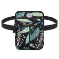 HUA ANGEL Multifunctional Fanny Pack for Men & Women Lightweight Waist Bag with 3 Zip Compartments, Cross body bag for Running Walking Sport Travel - color: Black leaves