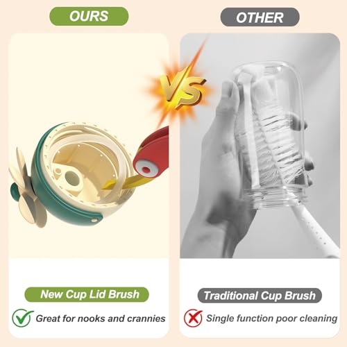 3 in 1 Cup Lid Gap Cleaning Brush Set, 3PCS Multifunctional Bottle Cleaner Bottle Cleaning Brush for Bottle Gaps Home Kitchen Cleaning Tools - color: 3 Colors