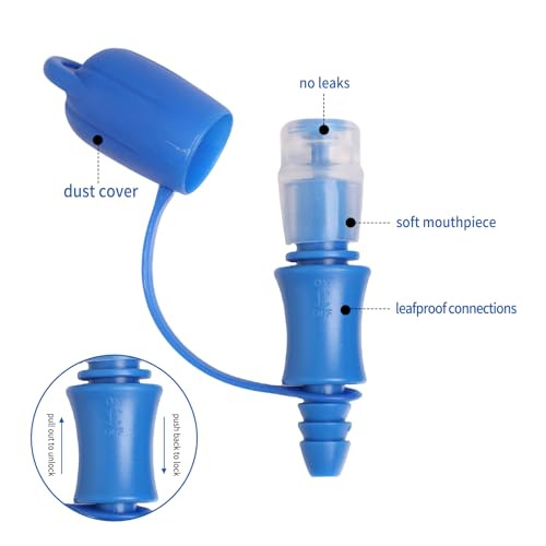 Hydration Bladder Bite Valve Replacement Mouthpiece Fit for Any Water Backpack and Most Brands, with Manual Switch Valve - color: 2 Pack on-off blue