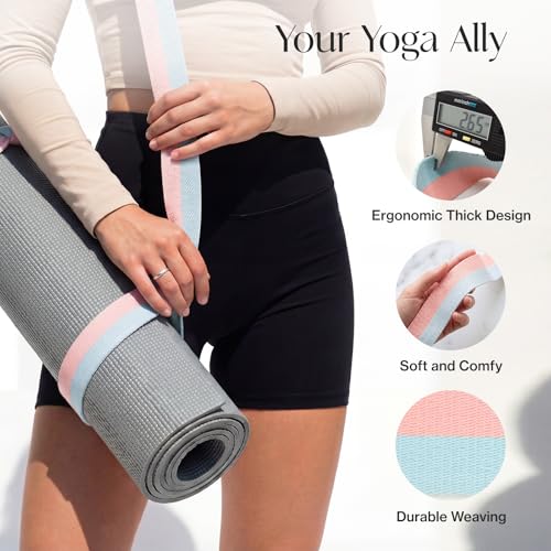 Tumaz Yoga Mat Strap Adjustable Carrier for All Yoga Mats, 2 Sizes - color: 10. Classic Blue, size: 64 IN