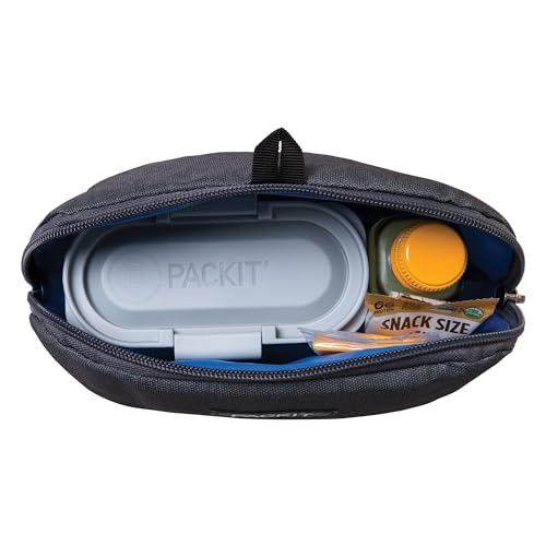 PackIt Freezable Snack Bag, City Charcoal - color: City Charcoal