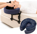 Massage Headrest for Bed, Head Holder & Face Cradle with Face Down Pillow - color: Blue, size: Standard