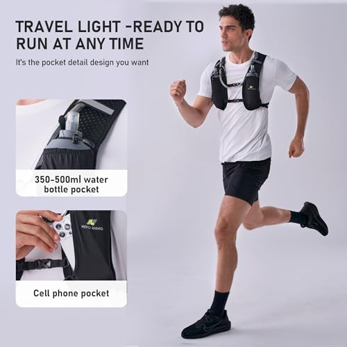 N NEVO RHINO Running Vest with 1.5L Water Bladder, Hydration Vest Pack - color: Black