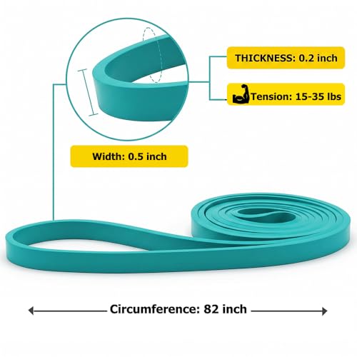 ROSAPOAR Resistance Band Pull up Band Fitness Exercise Bands Natural Latex for Workout Body Stretch Powerlifting Band Fitness Sport Training at Home/The Gym - color: cyan