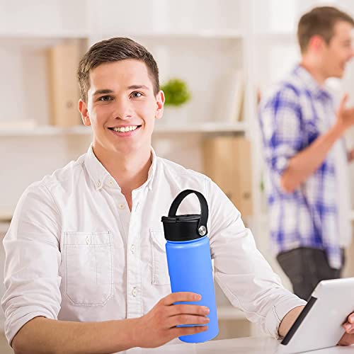 FLORAPELL Lid Compatible with Hydro Flask 12 16 18 20 32 40 OZ Wide Mouth, Flip Lid Replacement Lids with Flex Strap Handle, Leak-Proof Flask Cap for Hydro Flask Coffee Mug - color: Black 2 Pack