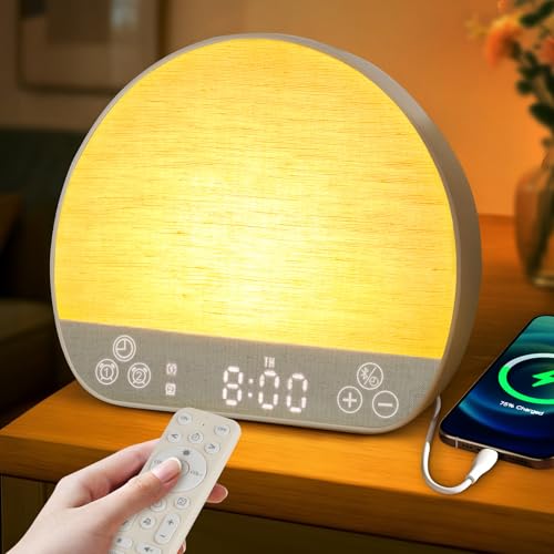 JONRRYIN Sunrise Alarm Clock Wake Up Light for Heavy Sleeper with Remote