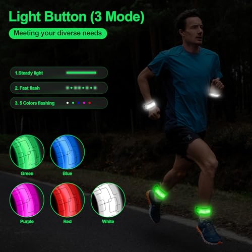 LED Armband Rechargeable for Night Running Walking(2 Pack)