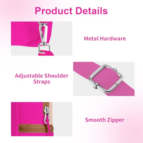 Babysun Mini Backpack Keychain Wristlet Pouch Small Change Coin Purse Cute Zipper Wallet With 3 RFID Card Slots For Women/Men Airpods Cosmetics - color: HotPink-L