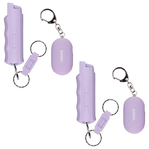 SABRE Personal Safety Kit with Pepper Spray and 2-in-1 Personal Alarm with LED Light, 0.54 fl oz, 25 Bursts,130dB Alarm, Audible Up to 1,250 Feet - color: Lavender, size: 0.54 Fluid Ounces/15 Grams (Pack of 2)