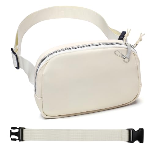 Mini Belt Bag for Women, RFID Small Fanny Pack, Womens Fashion Waist Packs with Extender Strap, Crossbody Bum Bags - color: J04-beige
