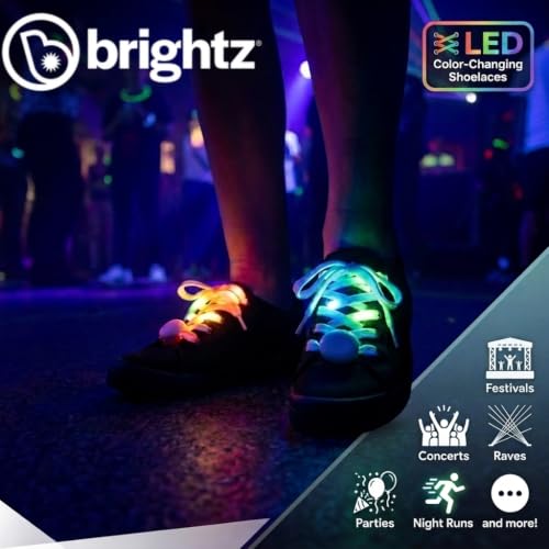 Brightz LED Light Up Shoelaces, Color Changing, 3 Pairs