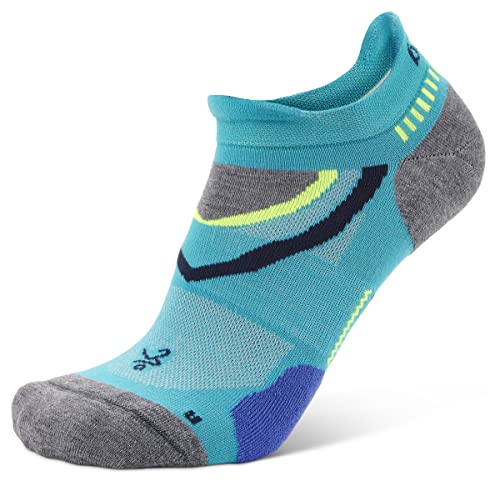 Balega Unisex Adult UltraGlide Friction-Free No-Show Running Socks (1-Pair) - color: Lake Blue/Grey Heather, size: Small