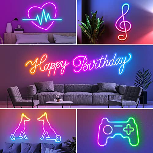 AILBTON 100FT Neon Rope Lights Flexible Led Rope Lights Control with App/Remote,Outdoor RGB Led Neon Lights NonWater Resistant,Music Sync Gaming Led NeonLight Strip，Multiple Modes RopeLights - size: 100FT