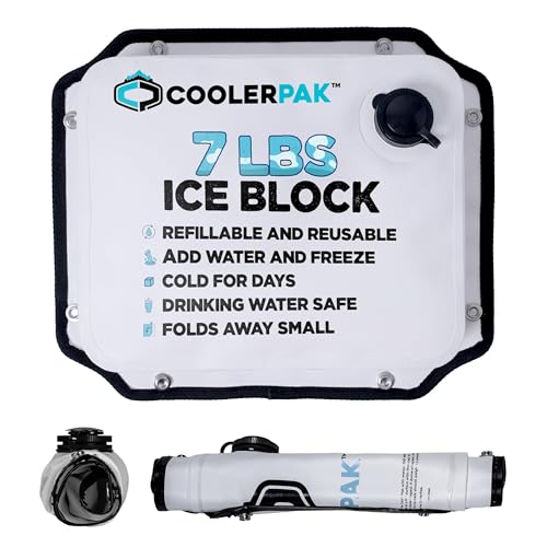 Refillable & Reusable Ice Packs for Coolers – Stays Cold for Days – Non-Toxic & Leakproof, Suitable for Potable Drinking Water – Built Tough, Rolls Up for Easy Storage - size: 7 lb