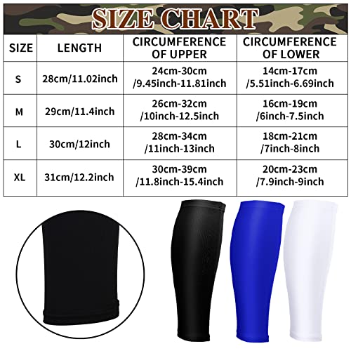 Sintege 3 Pairs Calf Compression Sleeves Women Men, S, Black, White, Blue - color: Black, White, Blue, size: Small