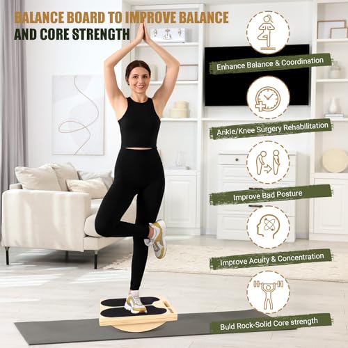 Slant Board Calf Stretching, 460 LBS Capacity Portable Wooden Incline Board