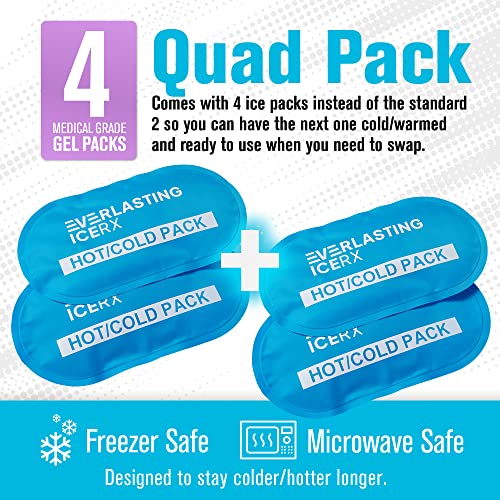 Reusable Gel Ice Packs for Injuries, Hot and Cold Compression Wrap 4 Pack