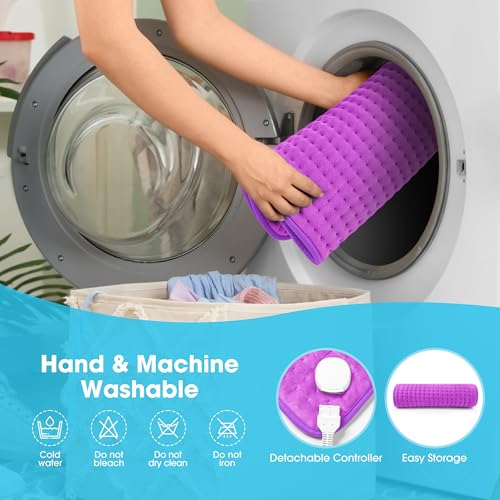 Boileau Electric Heating Pad for Back Relief, Extra Large 17"x33" XXXL - color: Purple
