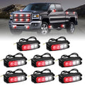 XRIDONSEN 8PCS Sync Grill Strobe Lights 32 LED Grille Lights - color: Red/White