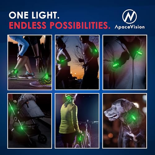 EverLightFX USB Rechargeable LED Safety Light 2 Pack, Clip On Strobe Light - color: Green