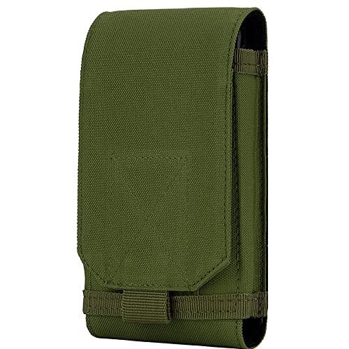 Tactical Molle Phone Holster Pouch, Universal Belt Waist Bag for iPhone 18 Pro Max/17 Pro/17/16 Pro Max/15 Pro Max/14 Pro Max/13, Samsung S26 Ultra/S25/S24, Size L - color: Green(1 Pack)