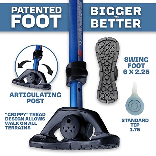 Dynamo Swing Cane with Articulating Foot – Walking Cane, Lightweight, Heavy Duty, All-Terrain, Adjustable, Super Soft Ergonomic Grip, for Seniors & Adults, Multi-Color (Ella Black) - color: Ella Black
