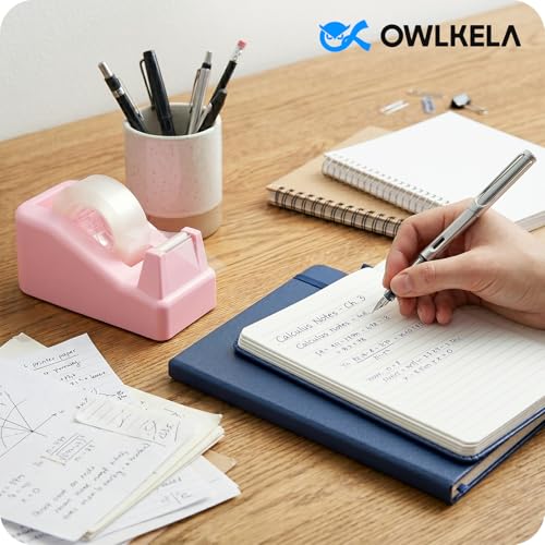 OWLKELA Lightweight Desktop Tape Dispenser, Pink, 1 Pack - color: Pink, size: 1 Pcs