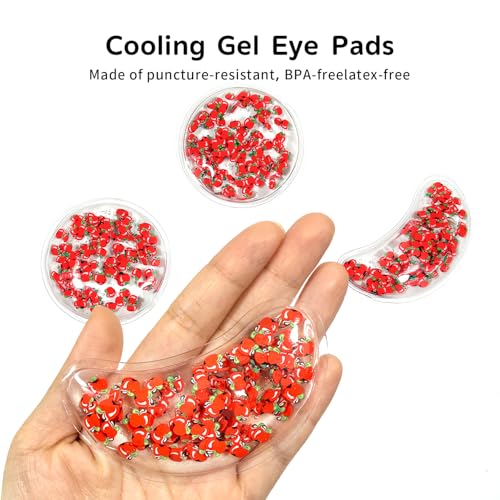 4PCS Gel Eye Ice Pack Set Reusable, Cold and Hot Compress for Eyes - color: Apples