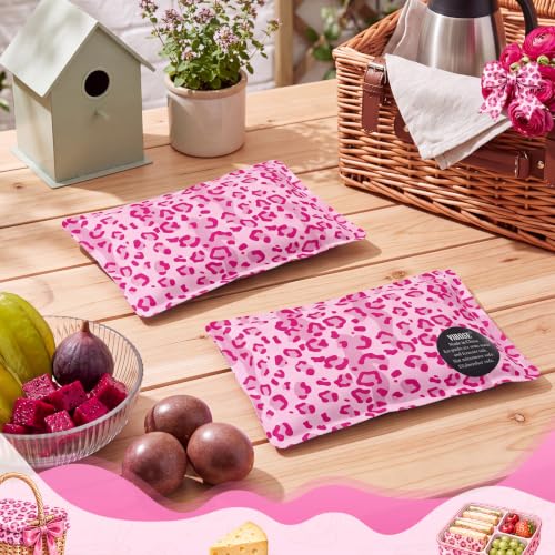 VIHOSE 2 Pcs Ice Packs for Lunch Box Bag - color: Pink, style: Leopard Print