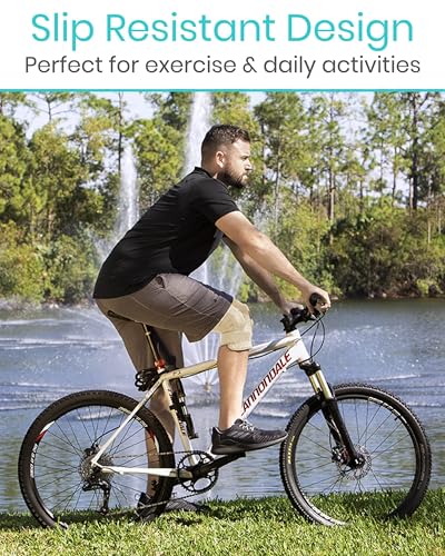 Vive Hinged Knee Brace - Relieves ACL, MCL, Meniscus Tear - Lightweight - color: Beige, size: Medium