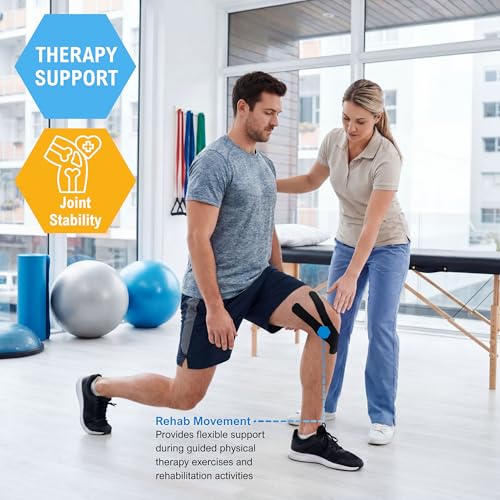 MED PRIDE Kinesiology Tape Roll 2 in x 16.4 ft,Breathable,Latex-Free,Black - color: Black