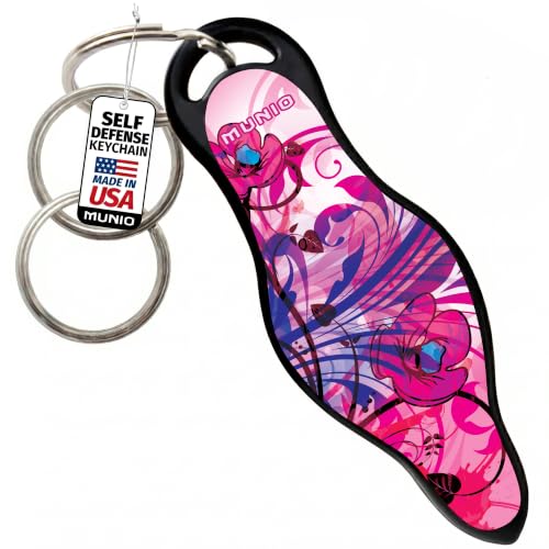 MUNIO Self Defense Keychain – Lightweight, Stylish & Portable Safety Tool for Women & Men – Non-Lethal Kubotan, Easy to Use - color: Spring Breeze