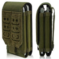 Upgrade 1000D Laser Cust Molle Phone Pouch, Heavy Duty Waterproof Samll Tactical Cell Phone Holder with US Flag Patch for 4.7"-6.7" (Dual-Green) - color: DUAL-GREEN